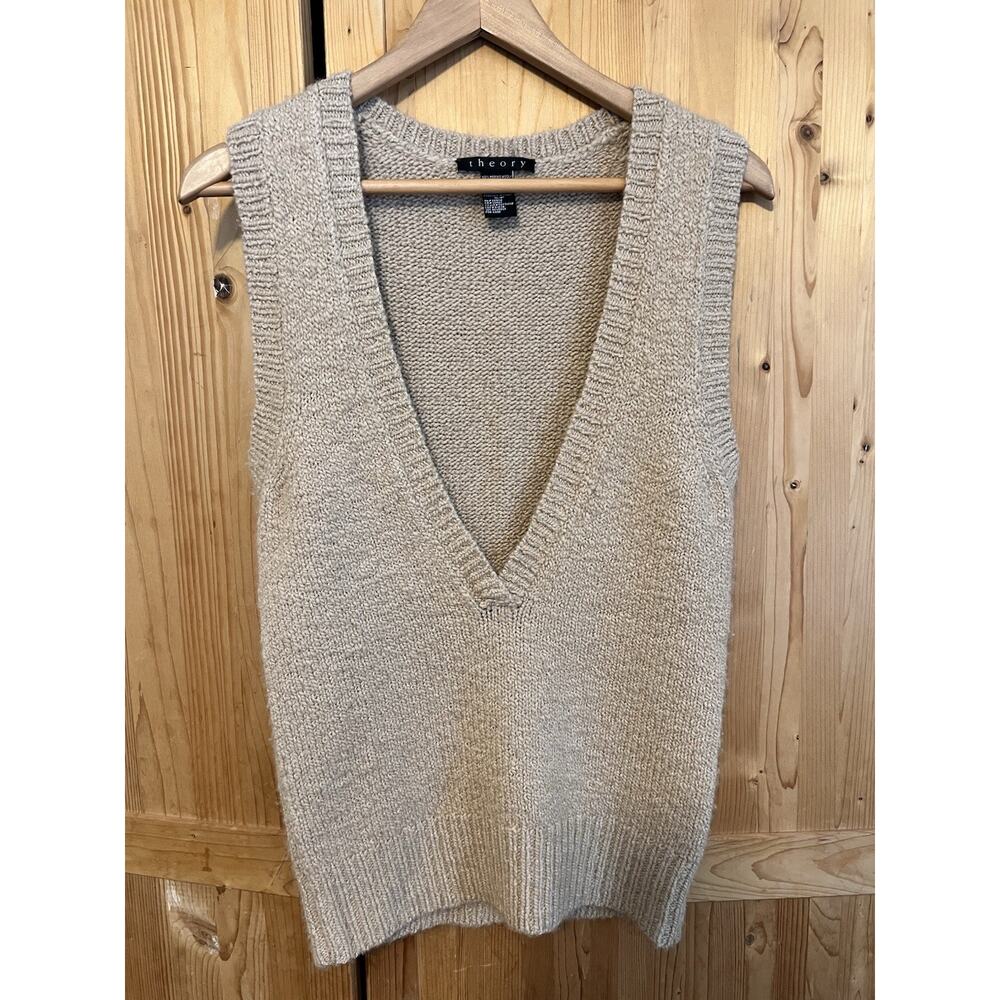 THEORY Women’s Deep V Vest Wool/Camel Size S